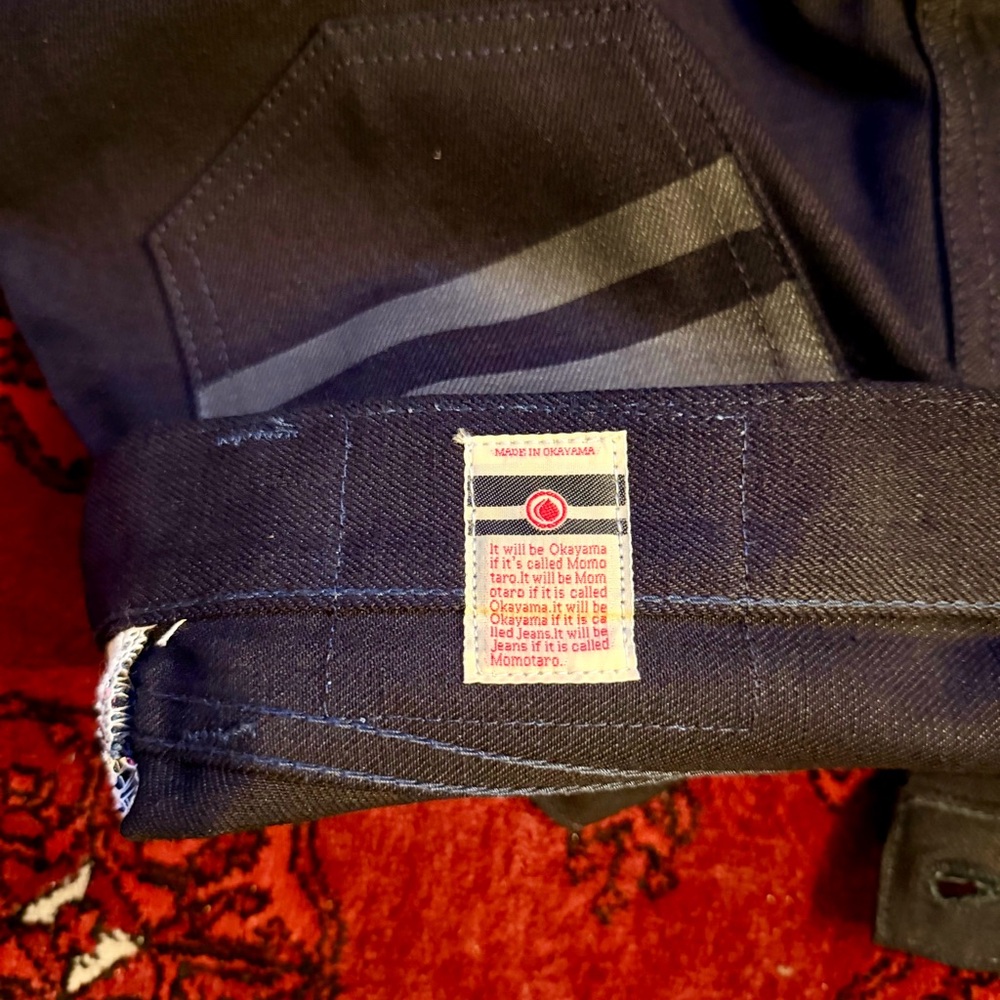 Momotaro Limited Edition Black Selvedge Jeans with Gray Stripes US 30x30 14.70oz - Picture 5 of 7